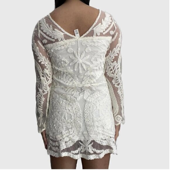 Tokyo Darling Cream Colored Lace Dress Long Sleeve Size XS - Picture 7 of 10